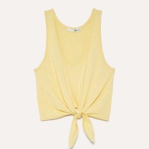 Aritzia Babaton Yellow Tie Tank Top